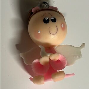 36 each Cute Angel Keychain with Pink and White Accents